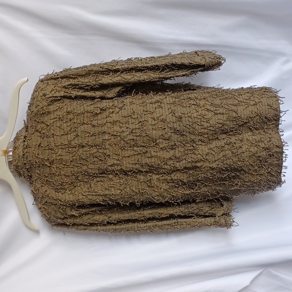 Vintage Car Pool Couture Green/kakhi Blazer with Strings, 23" PTP, 31" L - Picture 5 of 8